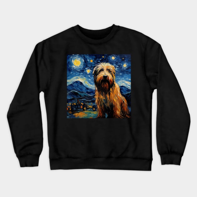 Briard dog painting Crewneck Sweatshirt by NatashaCuteShop